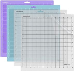 img 4 attached to 🔪 Набор RALIKE режущих ковриков 12x12 для Cricut и Silhouette Cameo - Включает 4 коврика с обычным прилипанием, легким прилипанием и прочным прилипанием - Гридированные клейкие нескользящие аксессуары для замены винила на ремесла