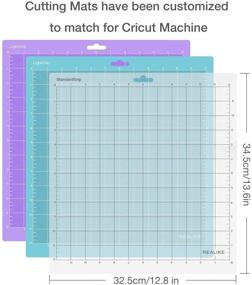 img 3 attached to 🔪 Набор RALIKE режущих ковриков 12x12 для Cricut и Silhouette Cameo - Включает 4 коврика с обычным прилипанием, легким прилипанием и прочным прилипанием - Гридированные клейкие нескользящие аксессуары для замены винила на ремесла