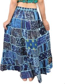 img 2 attached to 🌸 Wevez Hippie Тире Макси Длинные винтажные патчи юбки - упаковка из 3 для любителей бохо стиля!