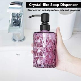 img 3 attached to 💜 Convenient and Stylish Easy Tang Purple Glass Soap Dispenser: An Effortless Solution for Elegant Hand Hygiene