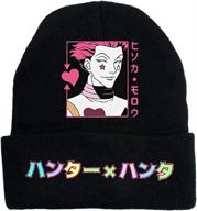 🧢 hotiego anime knit hat: winter beanie cap unisex, stylish skull hedging design logo