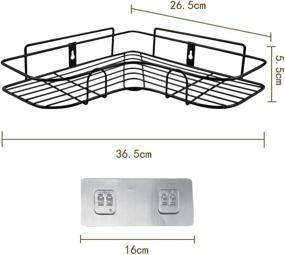 img 3 attached to Stainless Steel Corner Shelf: HQdeal Adhesive 🛁 Bathroom Shower Caddy for Kitchen & Bathroom Storage