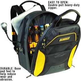 img 2 attached to 🎒 DEWALT DGCL33 Lighted USB Charging Tool Backpack: Ultimate Organization and Convenience in Yellow Leathercraft