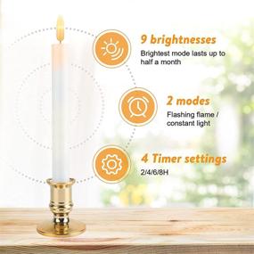 img 3 attached to 🕯️ 6 Pack TIMED Battery Operated Christmas Window Candles by Notimible - Flameless Flickering Taper Candles with Remote, Ivory LED Electric Candles for Home Decor and Windows