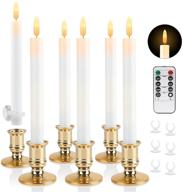 🕯️ 6 pack timed battery operated christmas window candles by notimible - flameless flickering taper candles with remote, ivory led electric candles for home decor and windows логотип