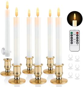 img 4 attached to 🕯️ 6 Pack TIMED Battery Operated Christmas Window Candles by Notimible - Flameless Flickering Taper Candles with Remote, Ivory LED Electric Candles for Home Decor and Windows