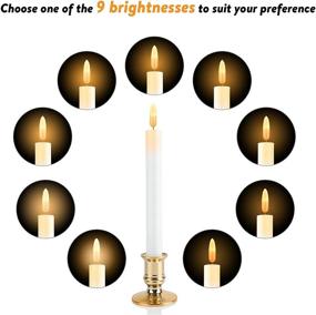 img 2 attached to 🕯️ 6 Pack TIMED Battery Operated Christmas Window Candles by Notimible - Flameless Flickering Taper Candles with Remote, Ivory LED Electric Candles for Home Decor and Windows