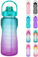 🥤 opard 64 oz time marker water bottle with straw and handle - half gallon motivational sports gym fitness bpa free water jug logo