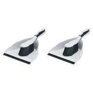 🧹 amazoncommercial 2-pack grey lf2100-2p 9-inch dustpan and brush set – efficient cleaning combo for every space logo