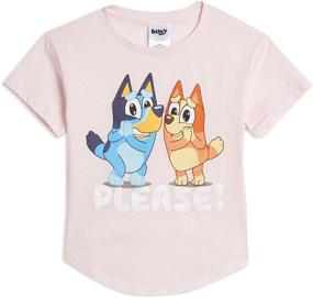 img 1 attached to Шикарные футболки для маленьких девочек Bluey & Family с коротким рукавом: идеально подходит для игр и стильного времяпрепровождения!