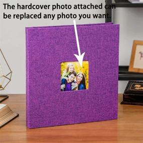img 1 attached to 📸 AUSTARK Scrapbook Album 11x10.6 Inch, Linen Hardcover Photo Album with Self-Adhesive 40 Magnetic Double Sided Pages and Metallic Pen (Purple)