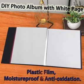 img 2 attached to 📸 AUSTARK Scrapbook Album 11x10.6 Inch, Linen Hardcover Photo Album with Self-Adhesive 40 Magnetic Double Sided Pages and Metallic Pen (Purple)