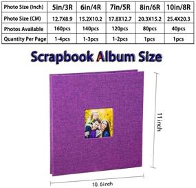 img 3 attached to 📸 AUSTARK Scrapbook Album 11x10.6 Inch, Linen Hardcover Photo Album with Self-Adhesive 40 Magnetic Double Sided Pages and Metallic Pen (Purple)