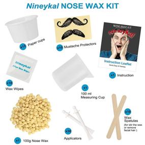 img 3 attached to Nose Waxing Kit 100g with 30 Applicators, 15-20 Uses, 10 After Wax Wipes, 10 Spatulas & 10 Mustache Protectors - Nose Hair Removal Wax for Men & Women, Easy & Painless