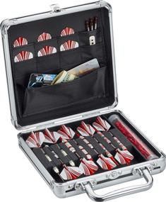 img 4 attached to Efficient Storage Solution: Casemaster Ternion Aluminum Dart Carrying Case for 9 Darts (Steel Tip or Soft Tip) with Flight-Saving Design, 8 Accessory Pockets, and a Spacious Mega Pocket