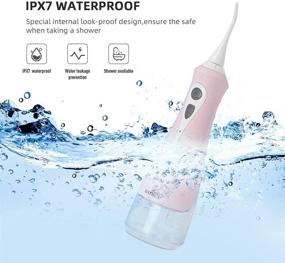 img 1 attached to 🦷 Portable Cordless Dental Oral Irrigator: Rechargeable, Professional Teeth Cleaner with 4 Jet Nozzles - Perfect for Home or Travel, Braces - Pink