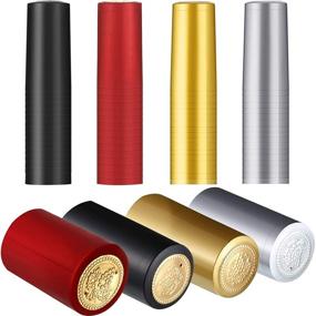 img 4 attached to Premium PVC Heat Shrink Wine Capsules - 200-Piece Shrink Wrap Set for Wine Bottles - Black, Red, Gold, Silver Options