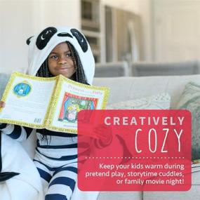 img 2 attached to 🐼 Canoogles Panda Wearable Hooded Blanket for Kids: Cozy Hoodie-Blanket Combo, Soft Fleece, Machine Washable – 40"H x 50"W, One Size