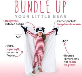 img 3 attached to 🐼 Canoogles Panda Wearable Hooded Blanket for Kids: Cozy Hoodie-Blanket Combo, Soft Fleece, Machine Washable – 40"H x 50"W, One Size