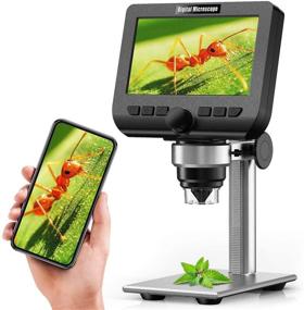 img 4 attached to 🔬 YINAMA LCD Digital Microscope 4.3 Inch 2 Megapixels 1000X Zoom Wireless USB Stereo Camera, iPhone Android iPad MAC Windows Compatible with 32GB TF Card