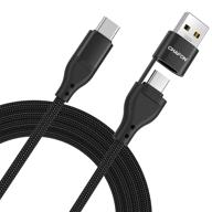 ⚡ 10ft usb c to usb c 60w fast charging cable: qc & pd 2-in-1 usb-a/c type c charger cord for macbook air, ipad pro 2020/2019/2018, samsung galaxy s21, ultra note 20, type-c laptops logo