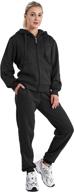 🏃 soft velour tracksuit women's 2-piece set: jogging sweatsuits for comfortable sports logo