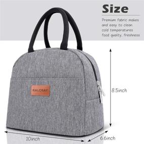 img 1 attached to 🥪 Grey BALORAY Lunch Bag for Women and Men - Insulated Reusable Lunch Tote Box ideal for Work, Picnic, School, or Travel