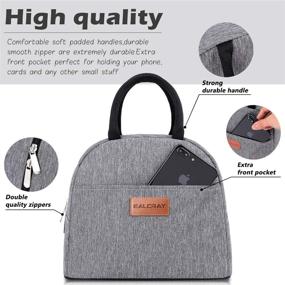 img 3 attached to 🥪 Grey BALORAY Lunch Bag for Women and Men - Insulated Reusable Lunch Tote Box ideal for Work, Picnic, School, or Travel