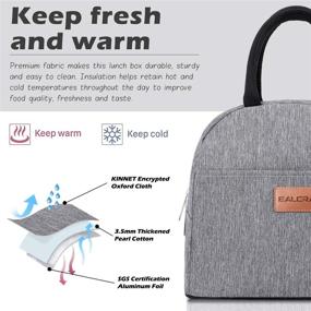 img 2 attached to 🥪 Grey BALORAY Lunch Bag for Women and Men - Insulated Reusable Lunch Tote Box ideal for Work, Picnic, School, or Travel