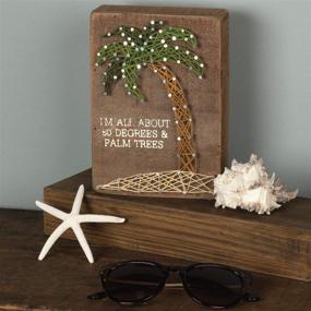 img 2 attached to 🌴 Primitives by Kathy 34654 String Art Box Sign: Tropical Vibes with 80 Degrees & Palm Trees