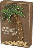 🌴 primitives by kathy 34654 string art box sign: tropical vibes with 80 degrees & palm trees logo