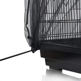 img 2 attached to 🐦 SYOOY Bird Cage Seed Catcher: Universal Mesh Netting Guard for Round/Square Cages - Black