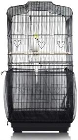 img 4 attached to 🐦 SYOOY Bird Cage Seed Catcher: Universal Mesh Netting Guard for Round/Square Cages - Black