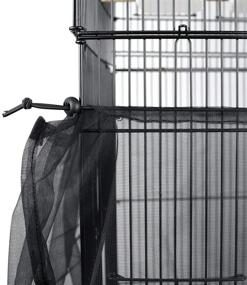 img 1 attached to 🐦 SYOOY Bird Cage Seed Catcher: Universal Mesh Netting Guard for Round/Square Cages - Black