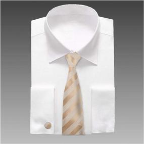 img 2 attached to 👔 Y&G Men's Elegant Necktie Set with Cufflinks and Hanky - Striped Silk Tie in a Box