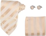 👔 y&g men's elegant necktie set with cufflinks and hanky - striped silk tie in a box logo