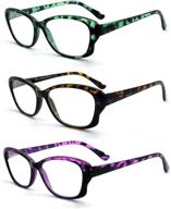 👓 eye zoom 3 pack women's cat eye tortoise shell reading glasses logo