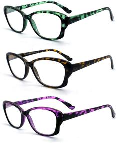 img 4 attached to 👓 EYE ZOOM 3 Pack Women's Cat Eye Tortoise Shell Reading Glasses