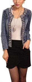 img 4 attached to Womens Sleeve Diamond Blazer Trucker