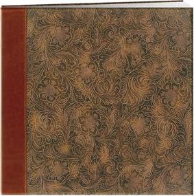 img 1 attached to 📚 Pioneer 12x12 Postbound Embossed Sewn Leatherette Memory Book in Brown