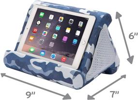 img 2 attached to Flippy iPad Tablet Stand: Multi-Angle Lap Pillow for Home, Work & Travel - Blue Camou, Single