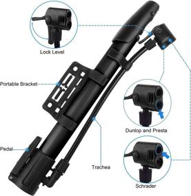 img 3 attached to 🚲 Cingfanlu Bicycle Pump with Gauge & Smart Valve Head - Ergonomic Bike Pump for Mountain Bike, Car, Motorcycle, Sports Balls & Inflatables - Glue-Less Puncture Kit included - 160 psi