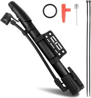 🚲 cingfanlu bicycle pump with gauge & smart valve head - ergonomic bike pump for mountain bike, car, motorcycle, sports balls & inflatables - glue-less puncture kit included - 160 psi logo