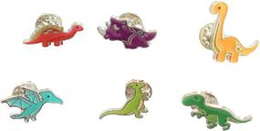 img 3 attached to Dazzling Set of 6 Colorful Dinosaur Enamel Pins - Ideal Brooches for Clothing, Bags, Backpacks, Jackets, Hat - Perfect for DIY Crafts