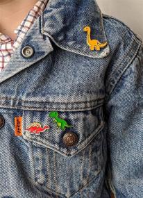 img 2 attached to Dazzling Set of 6 Colorful Dinosaur Enamel Pins - Ideal Brooches for Clothing, Bags, Backpacks, Jackets, Hat - Perfect for DIY Crafts