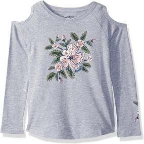 img 1 attached to 🌺 Charming Nautica Little Sleeve Graphic Floral Girls' Clothing: Perfect for Trendy Young Fashionistas