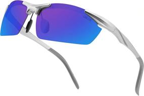 img 1 attached to 🕶️ OSLOB ST001 Polarized Half-Rimless Sports Sunglasses: Ultimate UV Protection for Cycling, Running & Driving