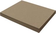 high-quality 50pt chipboard sheets for scrapbooking & picture frame backing - 25 sheets - 📸 8.5 x 11 inch - brown kraft cardboard - heavy weight (.050 caliper thick) - magicwater supply logo