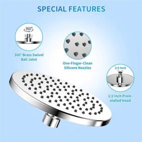 img 3 attached to 💦 FYRLLEU High Pressure 6-Inch Rainfall Shower Head: Water-saving, Brass Joint, Chrome Finish