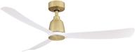 🌀 fanimation fpd8534bs kute 52 inch ceiling fan - indoor/outdoor, matte white blades, satin brass finish логотип